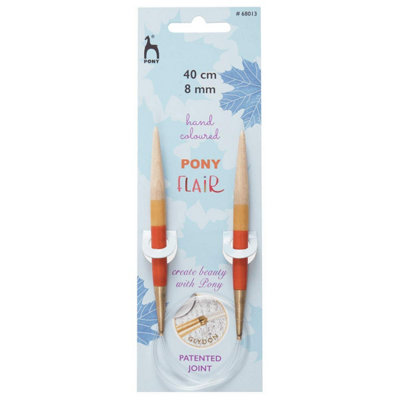 B&Q -  Flr Circ 40Cmx8.00mmKnitting Pins: Circular: Fixed: Hand Coloured: Flair: 40Cm X 8.00mmPony