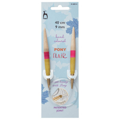 B&Q -  Flr Circ 40Cmx9.00mmKnitting Pins: Circular: Fixed: Hand Coloured: Flair: 40Cm X 9.00mmPony
