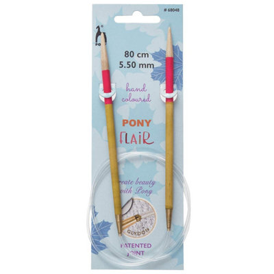 B&Q -  Flr Circ 80Cmx5.50mmKnitting Pins: Circular: Fixed: Hand Coloured: Flair: 80Cm X 5.50mmPony