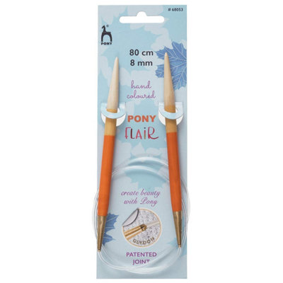 B&Q -  Flr Circ 80Cmx8.00mmKnitting Pins: Circular: Fixed: Hand Coloured: Flair: 80Cm X 8.00mmPony