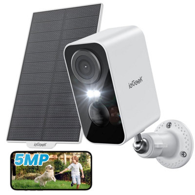 Iegeek 5Mp Solar-Powered Wireless Outdoor Security Camera With Color Night Vision And Motion Detection