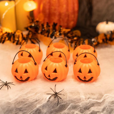  - Halloween Decor Halloween Mini Sweet Pots 6Pk-Pumpkin