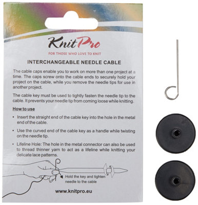 B&Q -  Cable 28Cm BlackCable: Circular: Interchangeable: Black: 28CmKnitpro