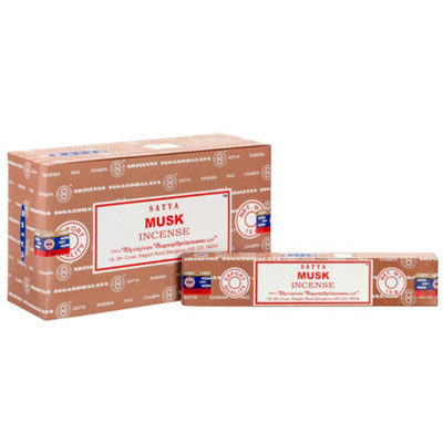 B&Q -  Set Of 12 Packets Of Musk Incense Sticks By Satya