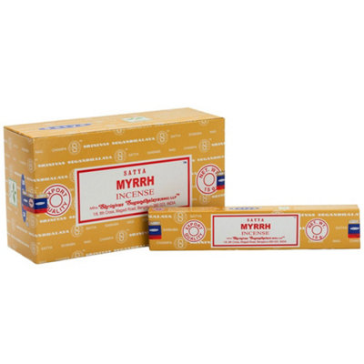 B&Q -  Set Of 12 Packets Of Myrrh Incense Sticks By Satya