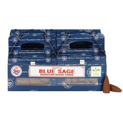 Something Different Set Of 6 Packets Of Sage Backflow Dhoop Cones By Satya Blue