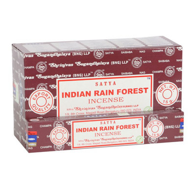  - 12 Packs Of Indian Rain Forest Incense Sticks By Satya