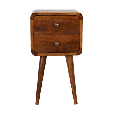 Artisan Furniture Solid Wood Mini Chestnut Curved Bedside Small B&Q