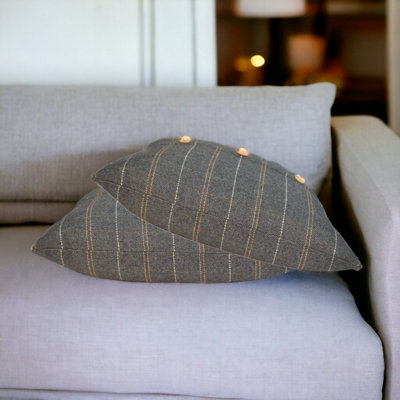 Artisan Furniture Solid Wood 2 Quinn Pewter Cushions from B&Q