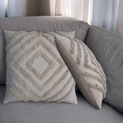 B&Q -  Solid Wood Tacy Grey Cushion Set Of 2