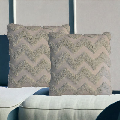 Artisan Furniture Solid Wood Sage Zig-Zag Cushion Set Of 2 Green