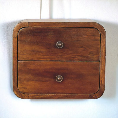 Artisan Furniture Solid Wood Floating Mini Chestnut Bedside - Brown - Image 5