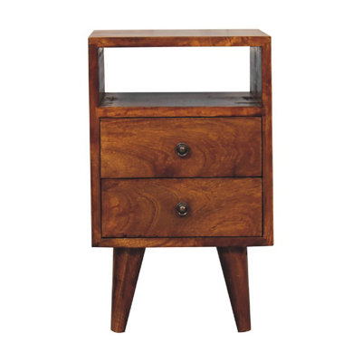 B&Q -  Solid Wood Mini Classic Chestnut Bedside