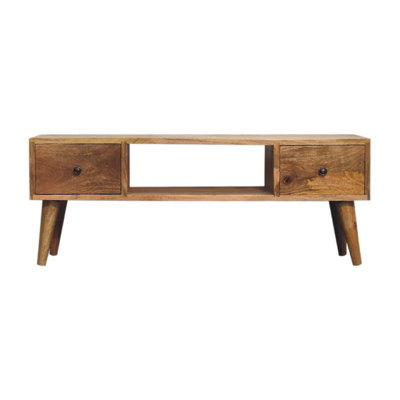 B&Q -  2 Drawers Classic Oak-Ish Coffee Table