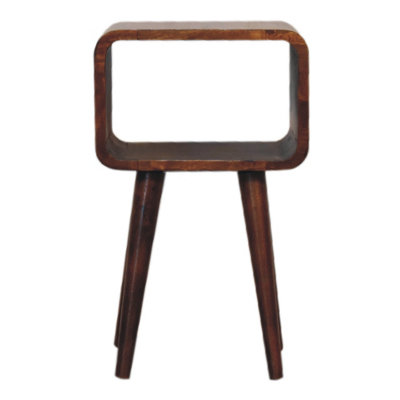 Artisan Furniture Solid Wood Mini Chestnut Curved Open Bedside from B&Q