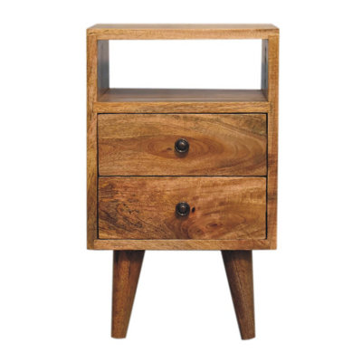 Artisan Furniture Solid Wood Mini Oak-Ish Classic Open Bedside from B&Q
