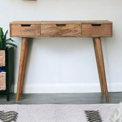 Artisan Furniture Solid Wood Oak-Ish Dressing Table - Brown - Image 3