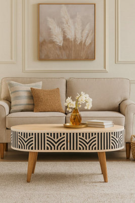 Artisan Furniture Solid Wood Edessa Bone Inlay Coffee Table from B&Q