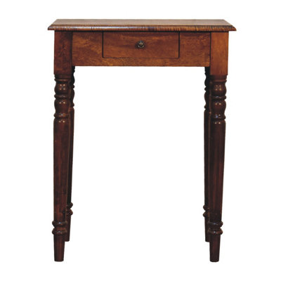 Artisan Furniture Chestnut Single Drawer Solid Wood Turned-Leg Writing Desk - Image 4