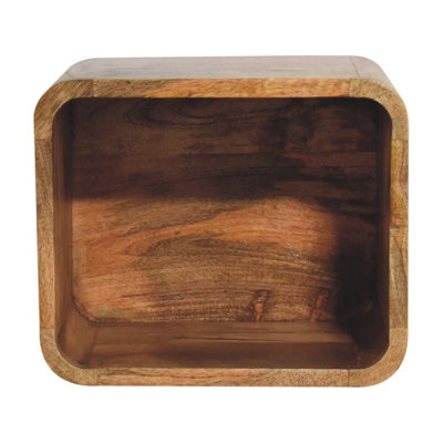 Artisan Furniture Solid Wood Oak-Ish Floating Open Bedside