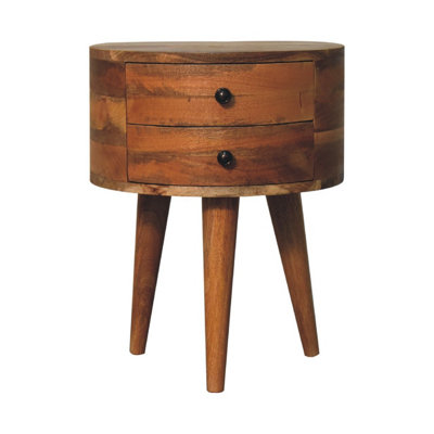 Artisan Furniture Solid Wood Odyssey Oak-Ish Tripod Bedside