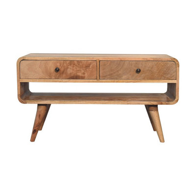 Artisan Furniture Solid Wood Reverse Curve Oak-Ish Media Unit