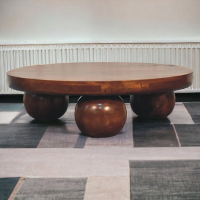 Artisan Furniture Solid Wood Chestnut Central Ball Table - Brown - Image 3