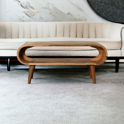 Artisan Furniture Solid Wood Amaya Coffee Table - Nordic Style - Oak-ish Finish - Brown - Image 4