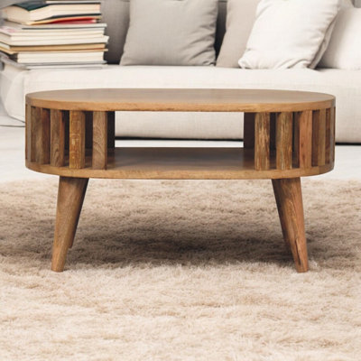 Artisan Furniture Solid Wood Mini Ariella Coffee Table1 Open SlotBeige from B&Q