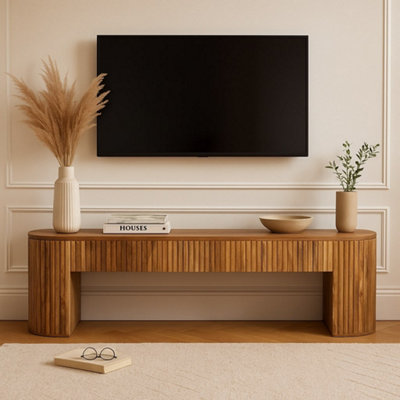 Artisan Furniture Solid Wood Soba Straight Media UnitBeige from B&Q