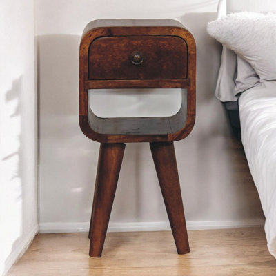 Artisan Furniture Solid Wood Extra Mini Chestnut Curve Lower Bedside - Chestnut - Image 5