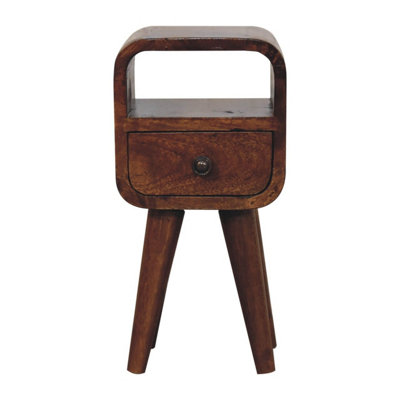Artisan Furniture Solid Wood Extra Mini Chestnut Curve Open Slot Bedside from B&Q