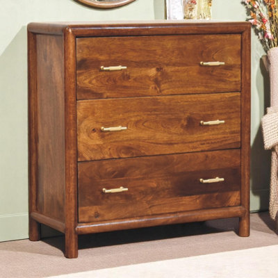 Artisan Furniture Solid Wood Regency Chest3-DrawersBrown from B&Q