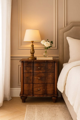 Artisan Furniture Solid Wood Valencia Bedside, 3 Drawers, Brown, Brown - Image 5