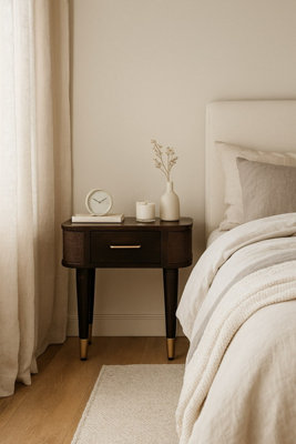 Artisan Furniture Solid Wood Belmont Bedside1-DrawerWith LegsDark Brown from B&Q