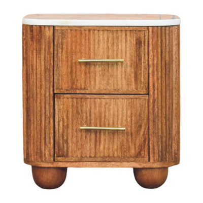 Artisan Furniture Solid Wood Aurora Marble Bedside from B&Q