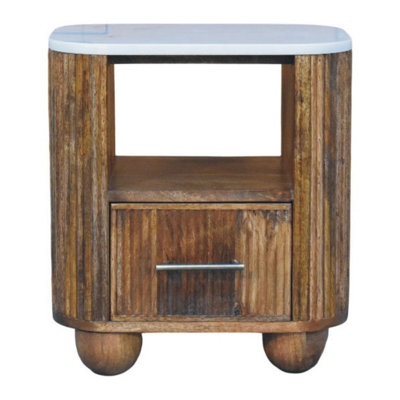 Artisan Furniture Solid Wood Beaumont Marble Bedside from B&Q