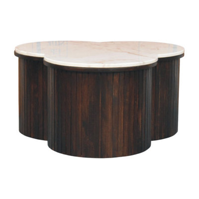 B&Q -  Solid Wood Verona Marble Coffee Table