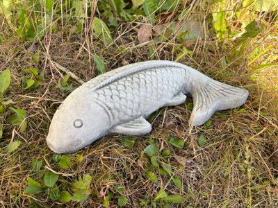 Burgess Koi Carp Fish Stone Garden Statue Outdoor Animal Fishing Angling Gift Ornament from B&Q