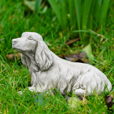 Burgess Cocker Spaniel Stone Statue Outdoor Garden Ornament British Made Puppy Dog Sculpture from B&Q