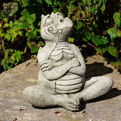 Burgess Cheeky Dragon Stone Statue Mythical Chinese Outdoor Garden Ornament Welsh Celtic Decoration Handmade British Sculpture from B&Q