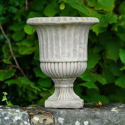 Burgess Victorian Stone Urn Fluted Outdoor British Made Garden Ornament Planter from B&Q