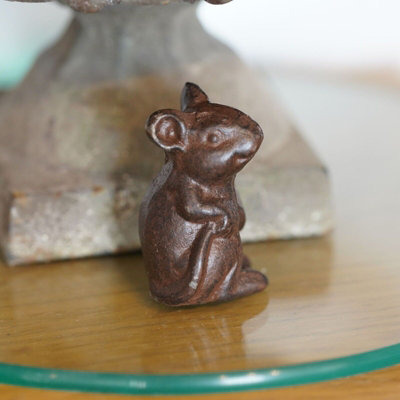 Burgess Cast Iron Sitting Mouse Metal Statue Animal Ratty Home Garden Ornament Sculpture from B&Q