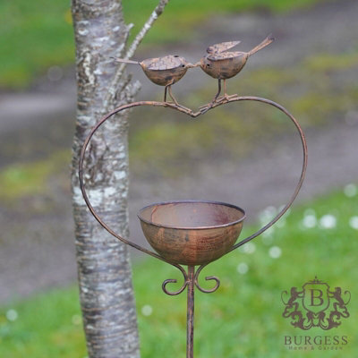 Burgess Robins On Heart Bird Bath Feeder from B&Q