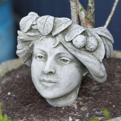 Burgess Floral Girl Flower Pot Stone Hanging Wall Planter Trough Art Nouveau Statue from B&Q