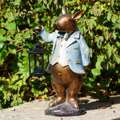 Large Pig with Lantern Ornament | Home Garden Statue Decoration Tealight Holder - Image 3