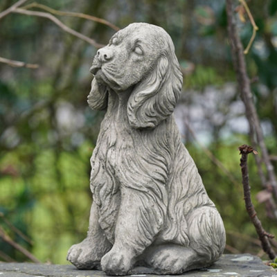 Burgess Spaniel Stone Statue Outdoor Garden Ornament British Made from B&Q