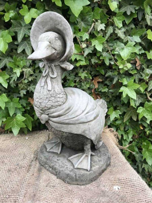 B&Q -  Jemima Puddle Duck Stone Statue Beatrix Potter British Made Outdoor Garden Ornament