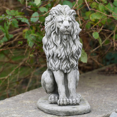 Burgess Upright Lion Stone Statue Outdoor Garden British Made Ornament from B&Q