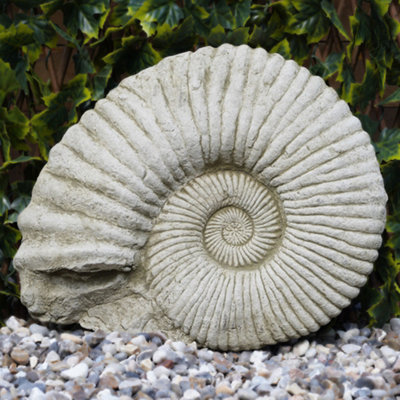 Burgess Ammonite Fossil Large Stone Statue Outdoor Garden Ornament Decoration British Made Sculpture from B&Q